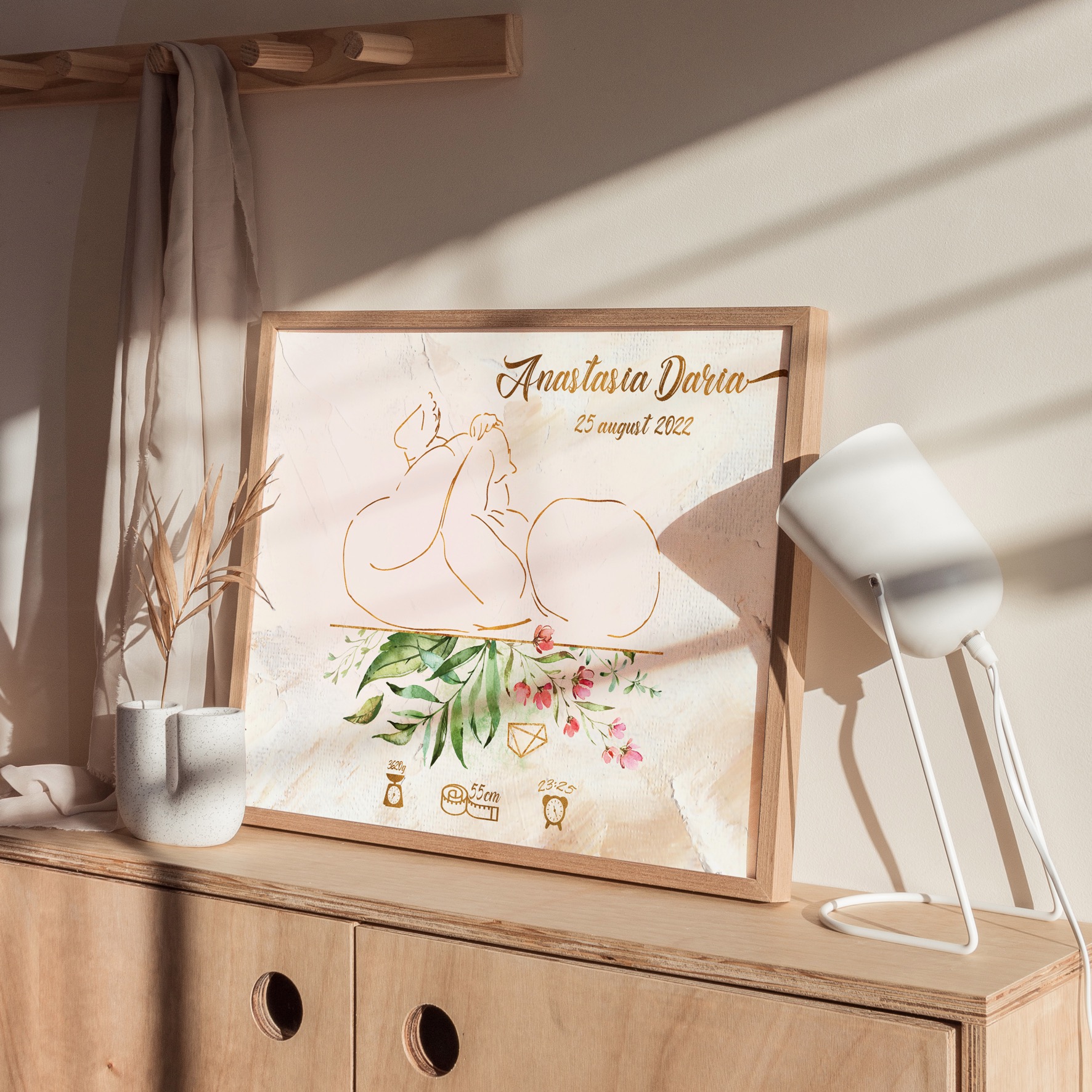 Nature Baby Poster tablou personalizat cu schita bebeluslui